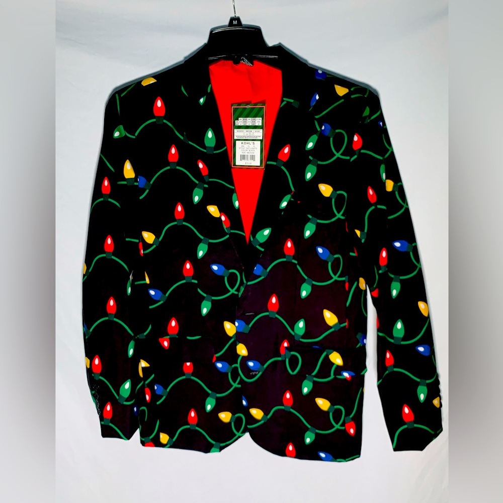 NWT Kohls M Men’s Holiday/Christmas “String of Lights” Javket/Sports Coat